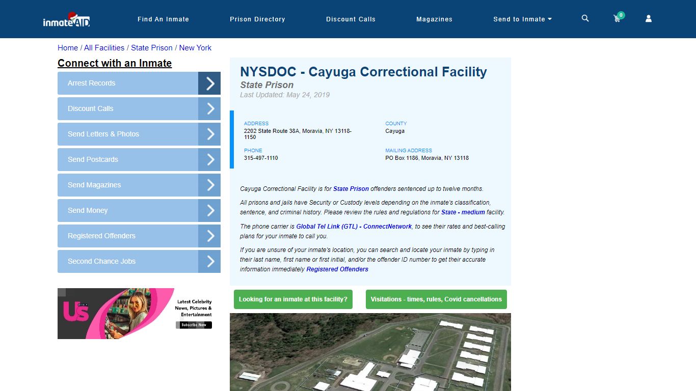 NY DOC - Cayuga Correctional Facility & Inmate Search - Moravia, NY